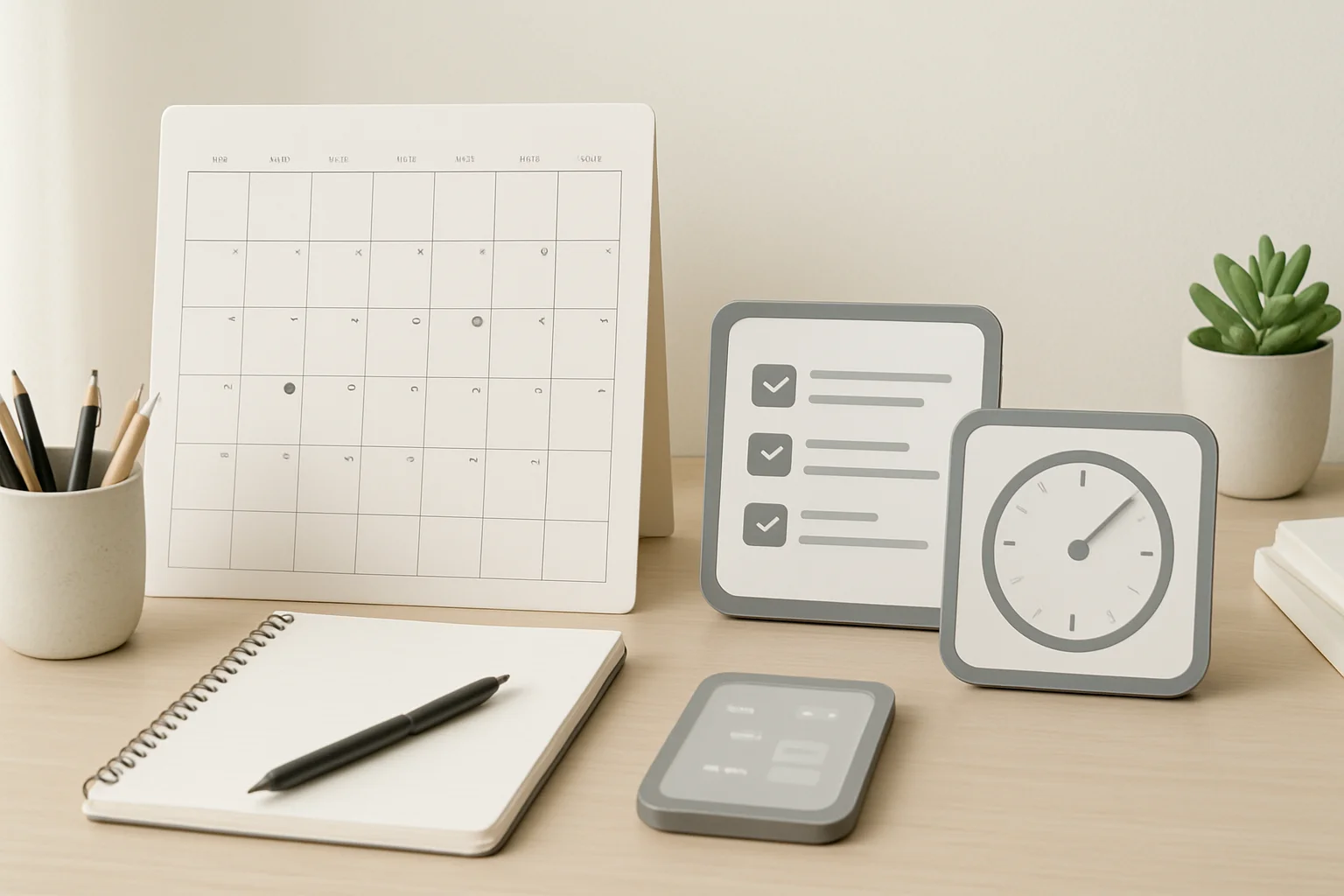 A well-organized calendar and productivity tools