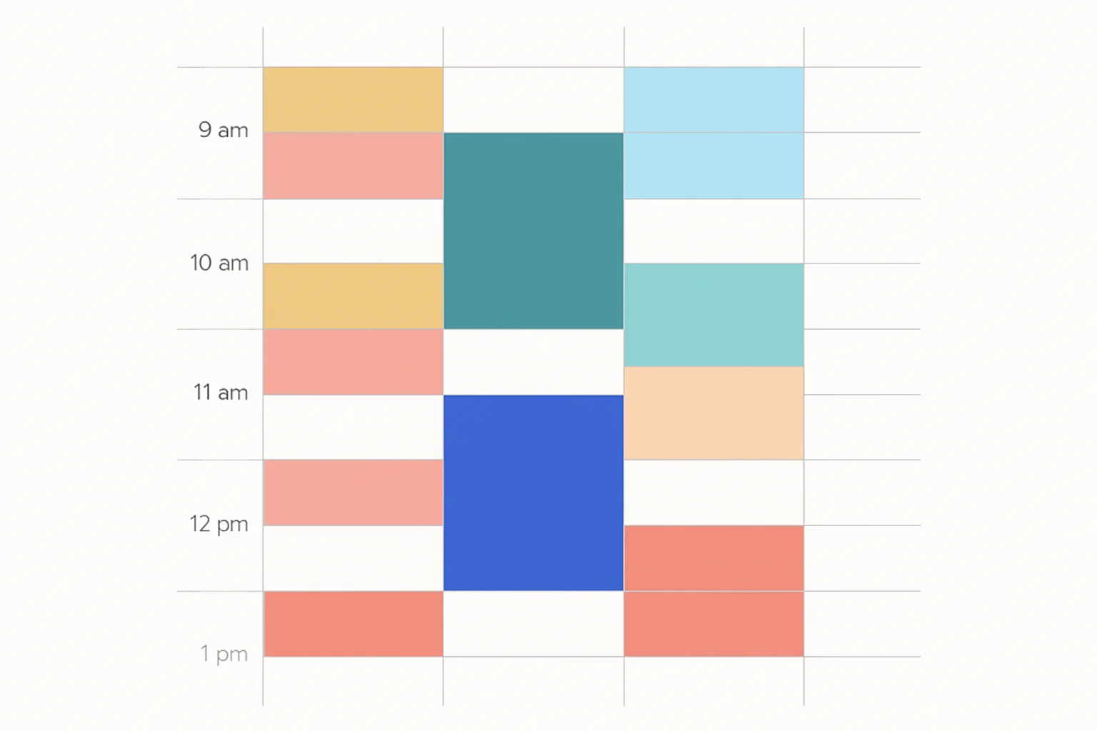 Calendar with time blocks